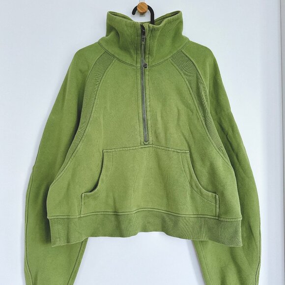 Lululemon Scuba Oversized Funnel Neck Half Zip Sweatshirt, Green Foliage, M/L - Picture 1 of 15